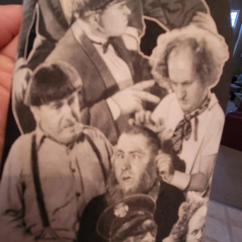 Ralph Marlin Three Stooges Necktie ~ 1994 ~ Made in USA ~ Unisex Retro Humor Fun